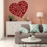 Heart Sticker Art Vinyl Love Decal - Mini Labels Valentine Decals Hearts - Wall Large Outdoor Valentines Sets Wedding Red Home Stickers - Decords