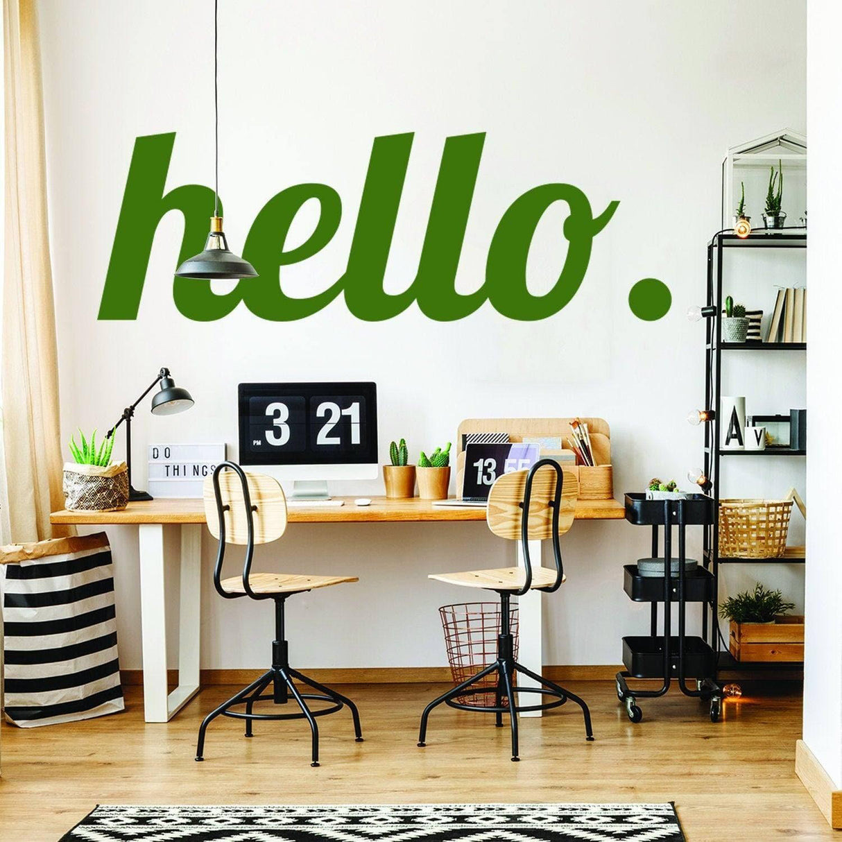Hello Vinyl Sticker - Welcome Front Wall Text Art Decal - Door Decor Sign Functional Stickers - Large Calligraphy Business Outdoor Signs - Decords
