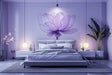 Purple Lotus Flower Wall Decal - Tranquil Peel and Stick Floral Art for Bedroom Sticker Decor - Decords