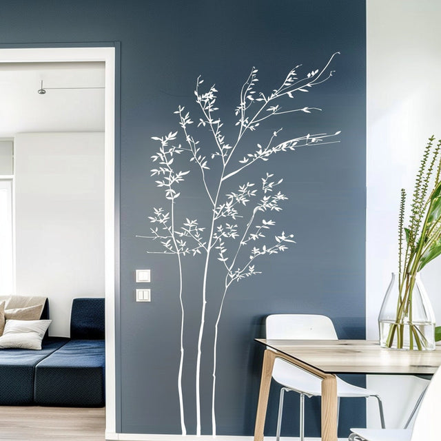 Minimalist White Branch Wall Sticker Decal | Elegant Nature-Inspired Vinyl Art | Modern Living Room Decor | Tranquil Office Wall Decoration - Decords