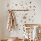 Boho Nursery Floral Flower Wall Decals - Removable Floral Nursery Wall Stickers - Boho Wall Decal for Baby Room Decor