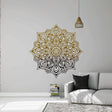 Gold and Black Gradient Mandala Wall Sticker Decals | Yoga Studio Boho Meditation Room Decor | Elegant Vinyl Decal for Home Decoration