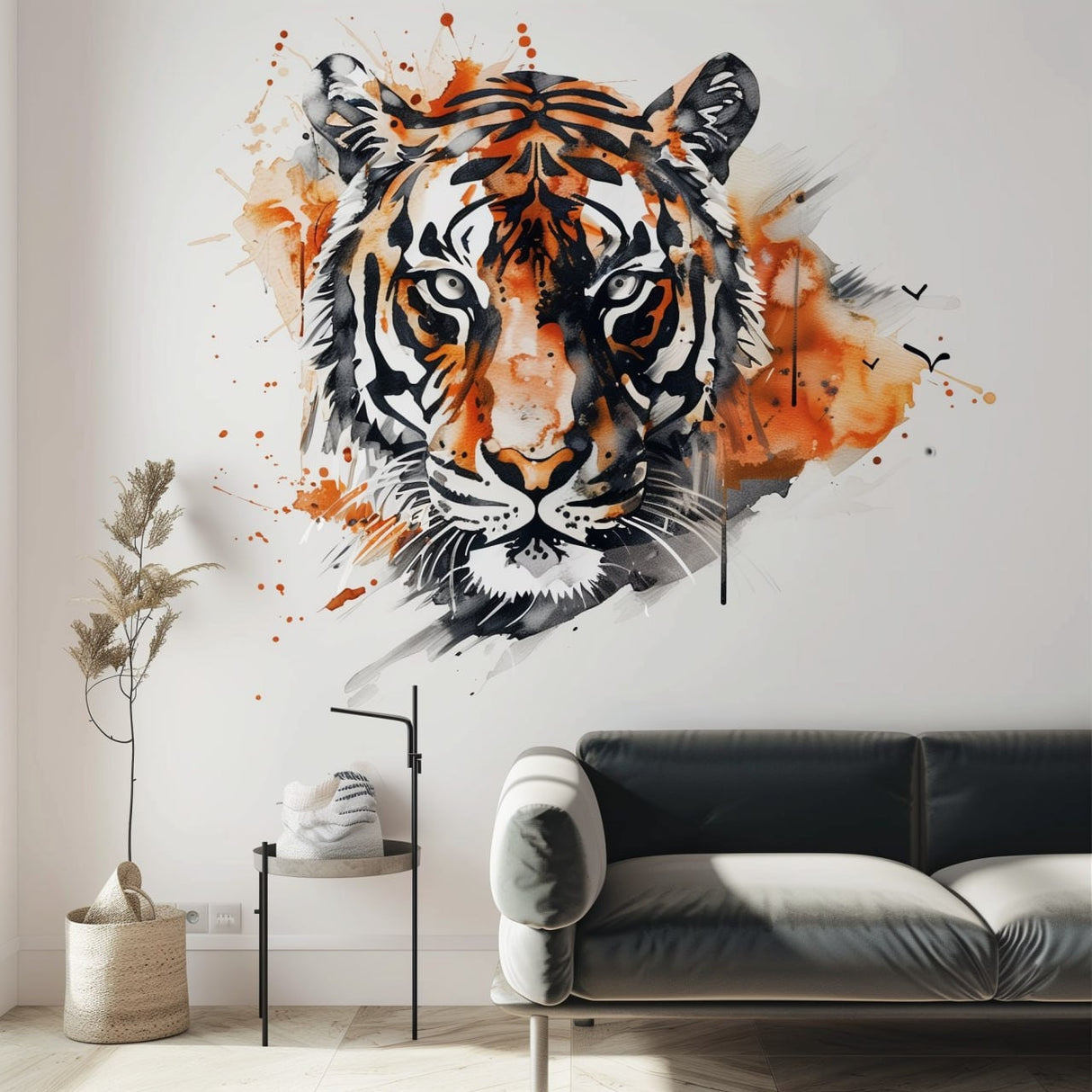 Watercolor Tiger Head Wall Art Sticker Decals - Vibrant Jungle Safari Decor - Decords