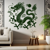 Intricate Chinese Dragon Wall Decal Sticker - Asian Mythical Creature Decor - Decords