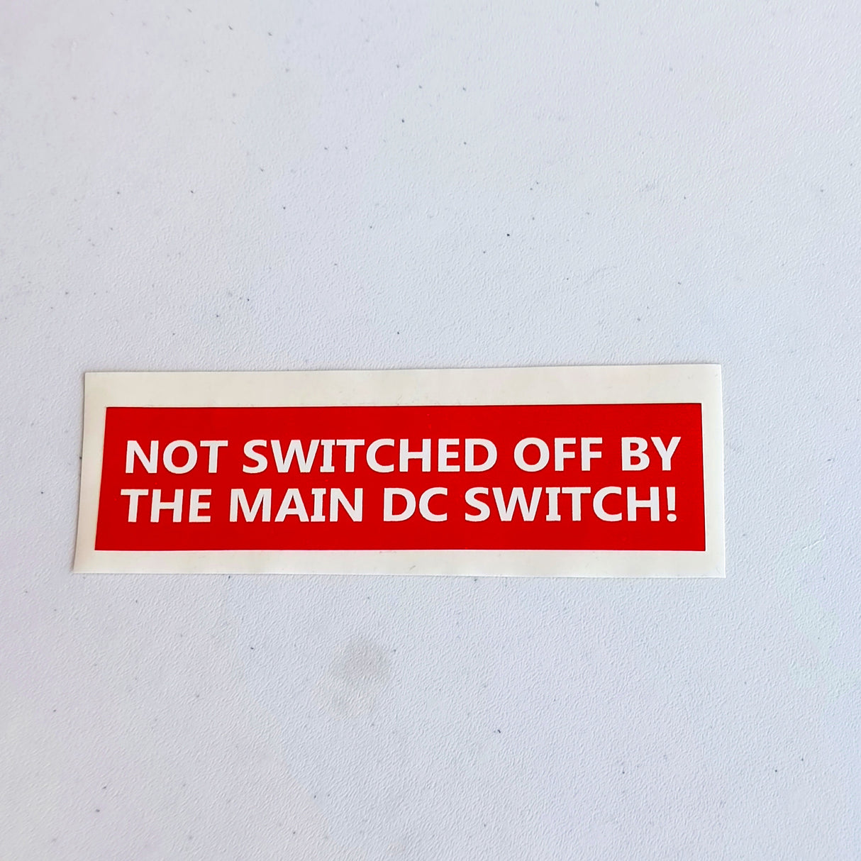 Safety Label Decal | 'Not Switched Off by Main DC Switch' Sticker | Electrical Safety Warning Label | Red Safety Decal Electrician Supplies