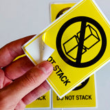 Do Not Stack Warning Label Stickers | Warehouse and Shipping Safety Labels | Prevent Stacking Damage | Logistics Handling Decals - Decords