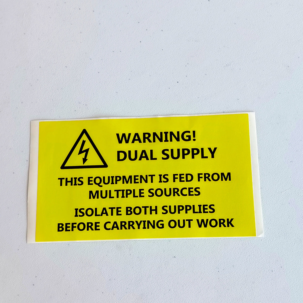 Dual Supply Warning Label Sticker | Electrical Safety Decal | Multiple Source Isolation Warning | Electrician Supplies Safety Protocol Label