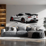 Realistic Racing Car Wall Sticker Decals - Sports Car Auto Decor Garage Mural - Art for Car Enthusiasts Room Decor