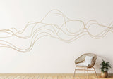 Elegant Line Art Wall Sticker | Line Twist Wall Decal | Swirl Wall Stickers | Make your Custom design shape with Stickers Golden Stripes - Decords