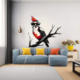 Downy Woodpecker Bird in Glasses Wall Sticker Decals - Perfect Room Decor for Nature Lovers - Unique Bird Art for Home, or Nursery Walls