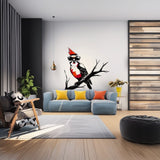 Downy Woodpecker Bird in Glasses Wall Sticker Decals - Perfect Room Decor for Nature Lovers - Unique Bird Art for Home, or Nursery Walls