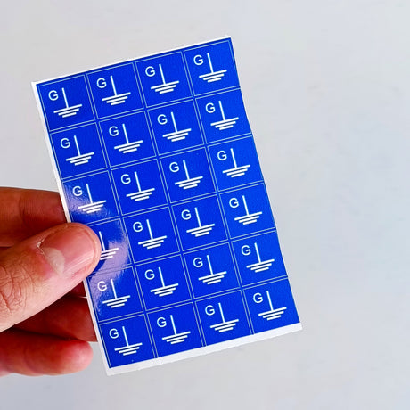 Blue Grounding Symbol Stickers | Square 'G' Electrical Component Labels | Ground Point Safety Decals | Electrician Tools and Supplies - Decords