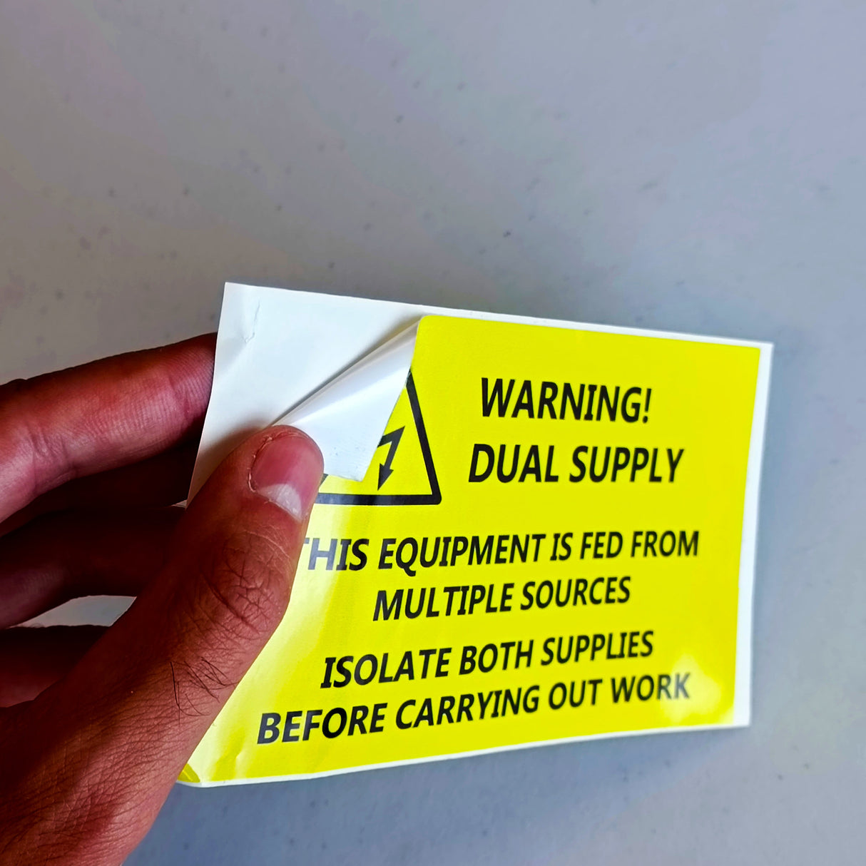 Dual Supply Warning Label Sticker | Electrical Safety Decal | Multiple Source Isolation Warning | Electrician Supplies Safety Protocol Label