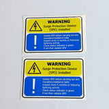 2x Surge Protection Device (SPD) Warning Label | Electrical Safety Decal | SPD Instruction Sticker Electrician Safety Supplies - Decords