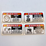 Funny Warning Label Stickers Set | Humorous Office Kitchen Decals | Witty Sarcasm, Coffee, Talkative, Snacking Area Signs | Novelty Stickers - Decords