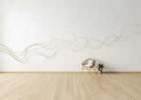 Elegant Line Art Wall Sticker | Line Twist Wall Decal | Swirl Wall Stickers | Make your Custom design shape with Stickers Golden Stripes