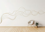 Elegant Line Art Wall Sticker | Line Twist Wall Decal | Swirl Wall Stickers | Make your Custom design shape with Stickers Golden Stripes - Decords