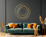 Elegant Circle Wall Sticker | Modern Lines Abstract Wall Art Decal | Luxury Circles Home Decor | Minimalist Living Room Wall Decoration - Decords