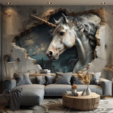 Mystical 3D Unicorn Wall Decal Sticker - Enchanted Forest Fantasy Decor for Living Room, Creative Space - Decords