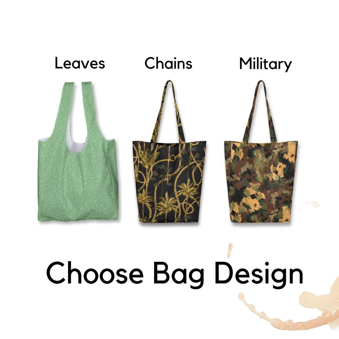 Women's Black Shopper Bag with Military Brown Patterns | Large Tote with Wallet | Stylish Durable Travel Bag | Versatile Beach and Gym Bag