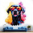 Bold Labrador Retriever Wall Sticker | Cool Dog Decal with Sunglasses | Colorful Animal Wall Art  | Vibrant Wall Decal - Decords