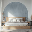 Boho Headboard Decal | Sky Blue Half Circle Wall Sticker | Bed Arch Peel and Stick | Pastel Wall Decor for Bedroom, Living Room