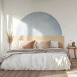 Minimalist Headboard Decal | Pastel Half Circle Wall Sticker | Muted Blue Bed Arch | Scandinavian Bedroom Decor | Peel and Stick Wall Art - Decords