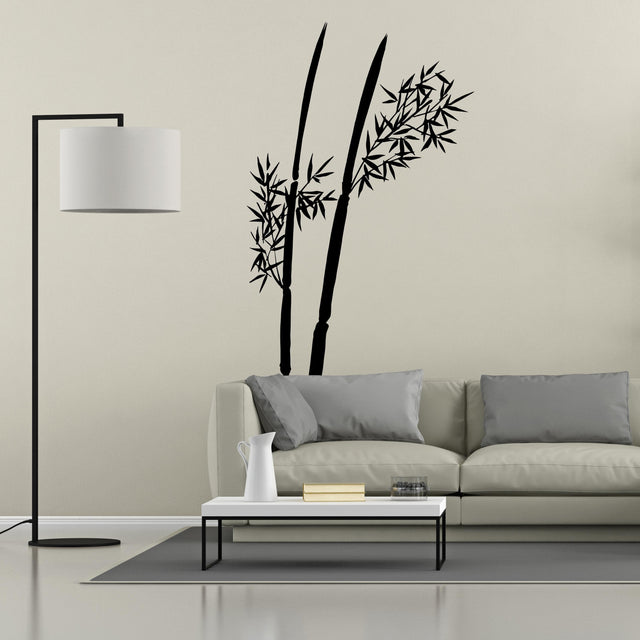 Bamboo Wall Decal | Minimalist Bamboo Plant Wall Art | Removable Zen Wall Sticker for Living Room Office Bedroom | Asian-Inspired Wall Decor - Decords