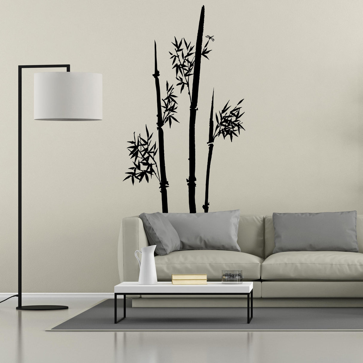 Minimalist Bamboo Wall Decal | Asian-Inspired Bamboo Plant Wall Art | Removable Zen Wall Sticker for Living Room, Office, or Bedroom Decor - Decords