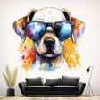 Cool Labrador Retriever Puppy Wall Sticker | Cute Animal Decal | Colorful Dog Wall Art with Sunglasses | Playful Wall Decal - Decords