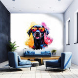 Bold Labrador Retriever Wall Sticker | Cool Dog Decal with Sunglasses | Colorful Animal Wall Art  | Vibrant Wall Decal - Decords