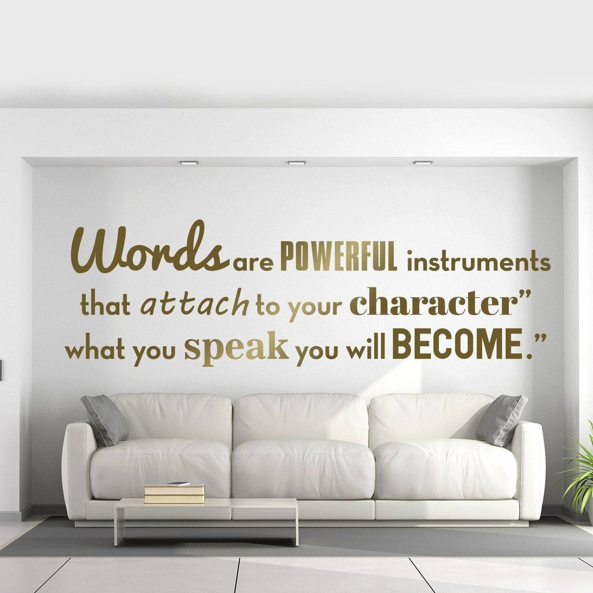 Inspirational Wall Vinyl Quote Sticker - Motivational Positive Inspiration Decal - Motivating Bedroom Classroom Saying - Words Are Powerful - Decords