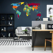 Load image into Gallery viewer, Large World Map Wall Decal - Sticker For Bedroom Playroom Boys Room Mural Decor - Art Of Home Removable Vinyl Peel Stick Decals Stickers - Decords
