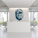 Lion Head Wall Vinyl Sticker - Roar Animal King Face Window Art Decor Silhouette Decal - Wow Tattoo Stick On Laptop Unique Room Print - Decords
