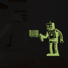 Load image into Gallery viewer, Luminescent Barcode Robot Glow In The Dark Wall Decal - Decords
