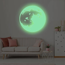 Load image into Gallery viewer, Glow In The Dark Moon Wall Sticker - Glowing Ceiling Decal For Kid Room Bedroom The Light Decor - 3d Large Vinyl Full Night Decoration Art - Decords
