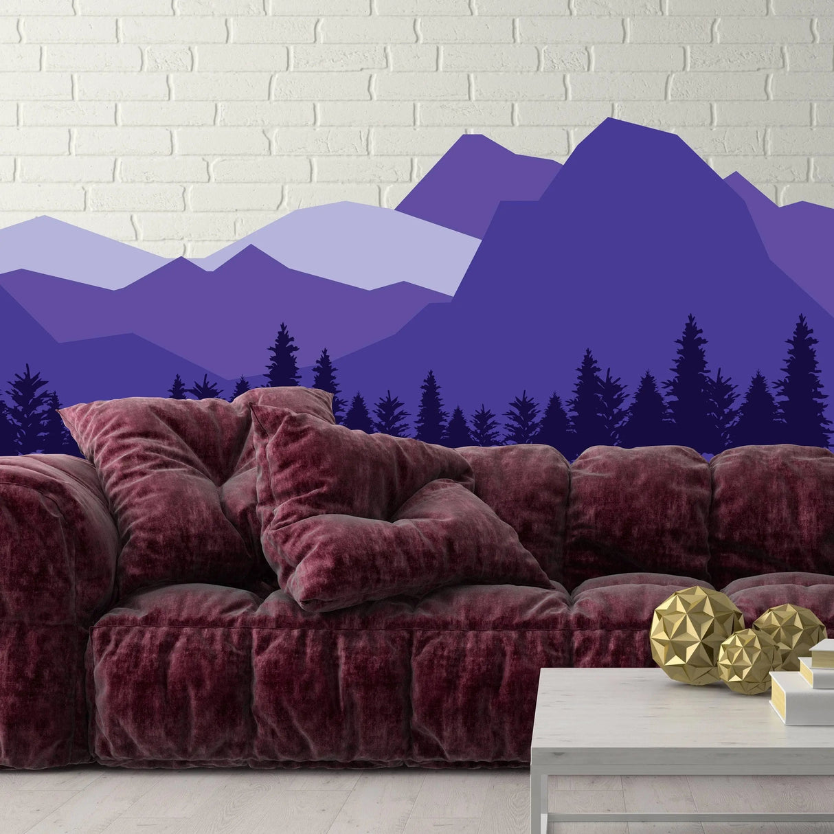 Mountain Wall Decal - Mountains Vinyl Sticker Decor For Nursery Baby Kid Boy Room - Huge Travel Mural Decoration Wallpaper Theme - Decords