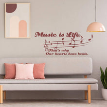 Load image into Gallery viewer, Music Is My Life Quote Wall Sticker - Art Decor Gift Note Notes Quotes Vinyl Decal - Room Inspirational Motivational Musical Saying Decals - Decords
