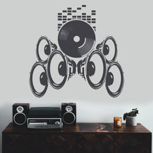 Load image into Gallery viewer, Music Speakers Wall Vinyl Sticker - Radio Art Waterproof Removable Loudspeaker Decal - Retro Audio Record House Mural Stick Speaker Sticker - Decords
