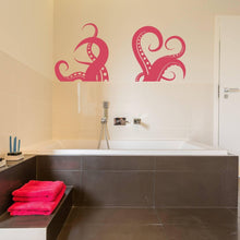 Load image into Gallery viewer, Octopus Tentacle Vinyl Wall Art Sticker - Bathroom Ocean Giant Sea Animal Lover Decor Die Cut Decal - Squid Life Creature Kraken Silhouette - Decords
