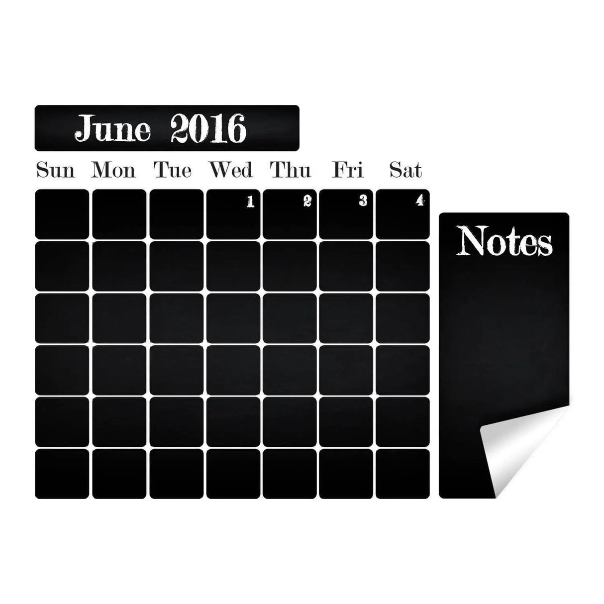 Office Calendar Chalkboard Vinyl Sticker - Editable Organizer Dry Erase Chalk Decal - Erasable Reusable Monthly Planner Blackboard Schdule - Decords