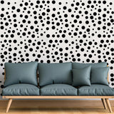 Polka Dots Wall Decals - Black Circle Wallpaper Vinyl Stickers For Girl Room Baby Kid Decor Bedroom - Peel Stick Nursery Toddler Decoration - Decords
