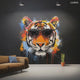 Graffiti-Tiger-Wandaufkleber mit Sonnenbrille | Auffälliger und lebendiger Tierkunst-Aufkleber | Moderne urbane Wohndekoration | Statement-Wandkunst fürs Wohnzimmer