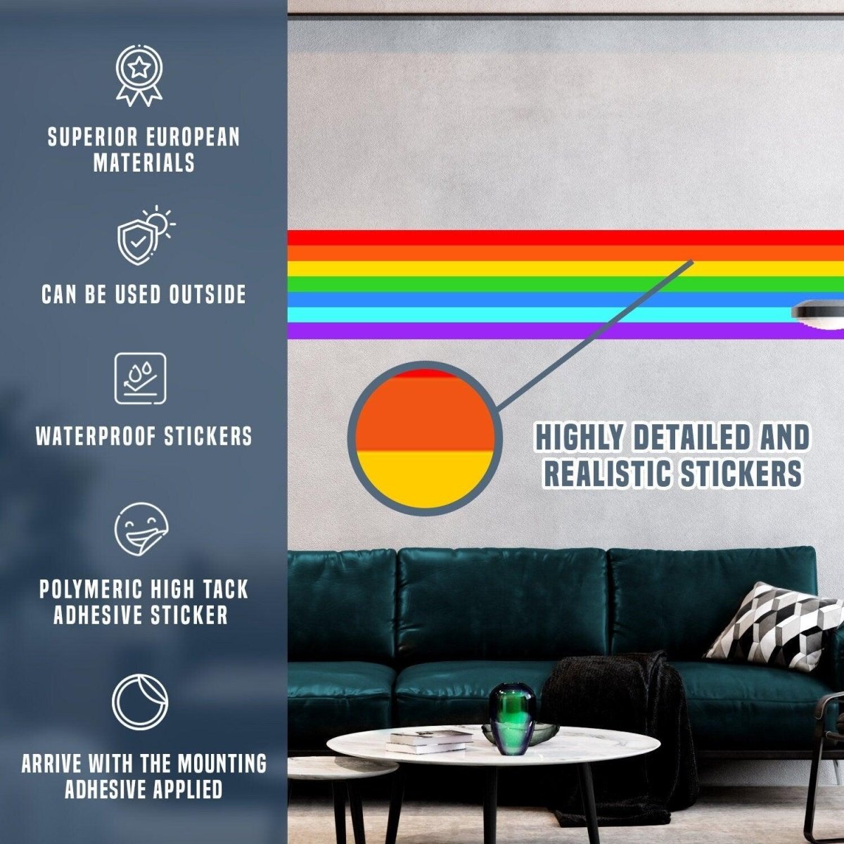Colorful Spectrum Sticker - Vibrant Vinyl Decal for Festive Decor - Decords