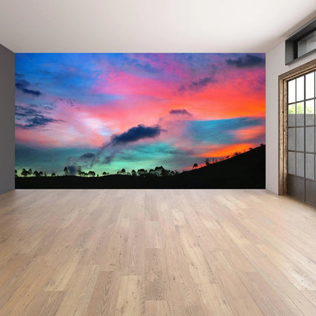 Sunset Wallpaper Decals - Peel Stick Nature Photo Self Adhesive Mural Wall Paper Decal - Vinyl Stickers Murals For Bedroom Sticker Decor - Decords