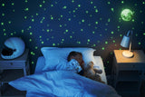 The Glowing Moon Decal - Glow In The Dark Stars Stickers - Starry Night Light Fluorescent Stick For Nursery Kid Room Ceiling And Wall - Decords