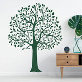 Tree Sticker Decal - Wall Birch Art Vinyl Nursery Stickers - Nature Botanical Trees Decals - Forest Decor Natural Big Leaf Peel And Stick - Decords