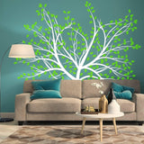 Tree Sticker Decal - Wall Birch Art Vinyl Nursery Stickers - Nature Botanical Trees Decals - Forest Decor Natural Big Leaf Peel And Stick - Decords