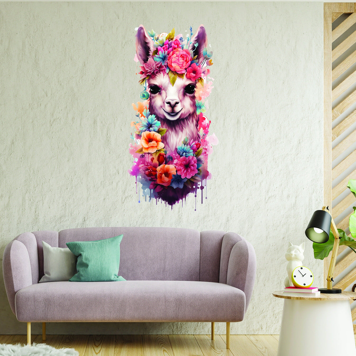 Whimsical Alpaca Wall Sticker, Delightful Wall Decal, Attention-Grabbing Wall Decals Alpacas by Decords | Decords