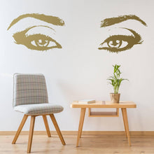 Load image into Gallery viewer, Woman Eye Vinyl Wall Sticker - Art Lash Face Girl Eyelash Decor Beauty Salon Decal - Pretty Sexy Beautiful Women Black Silhouette Mural - Decords

